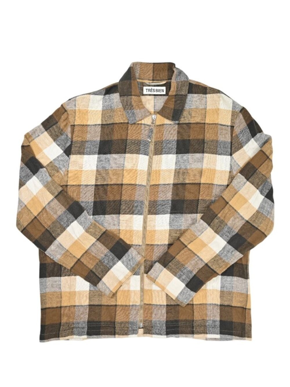 Tres Bien Zip Blouson in Brown Check
